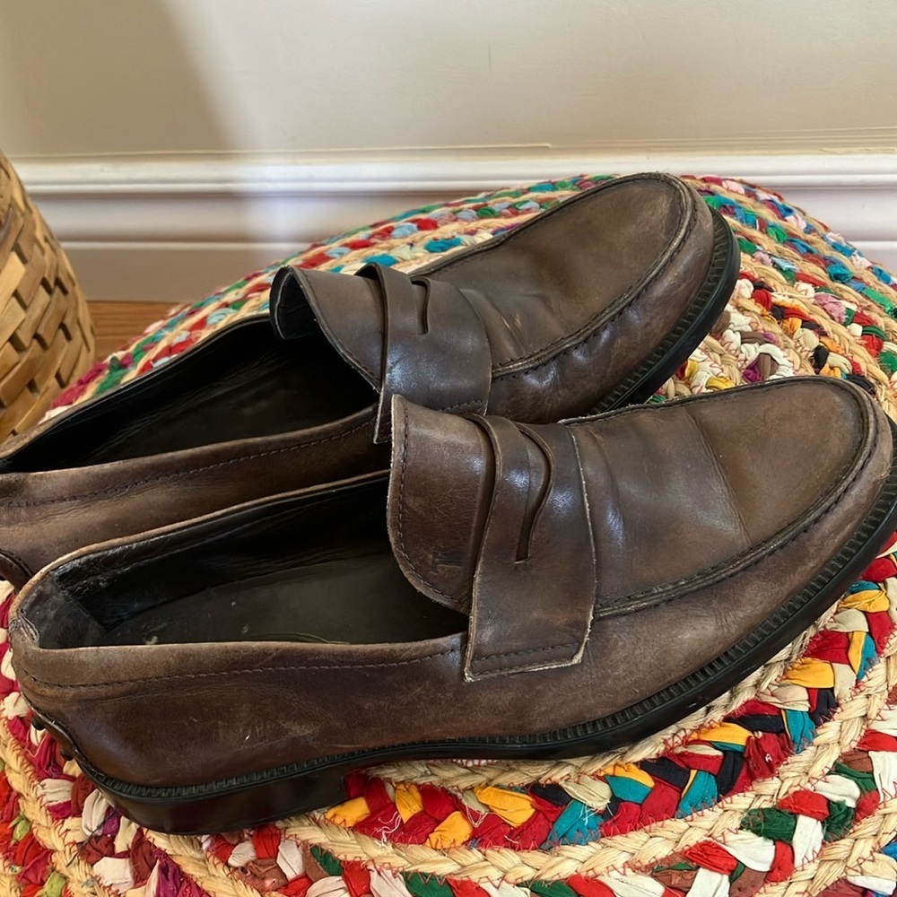 Tod's Dark Brown Leather Penny Loafers